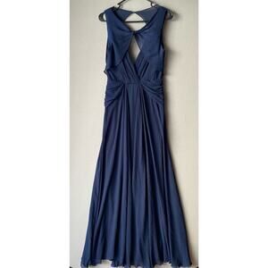 Badgley Mischka‎ sz 6 navy blue maxi long  formal gown